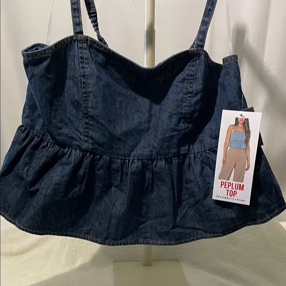 NEW Celebrity Pink Beige Peplum Top